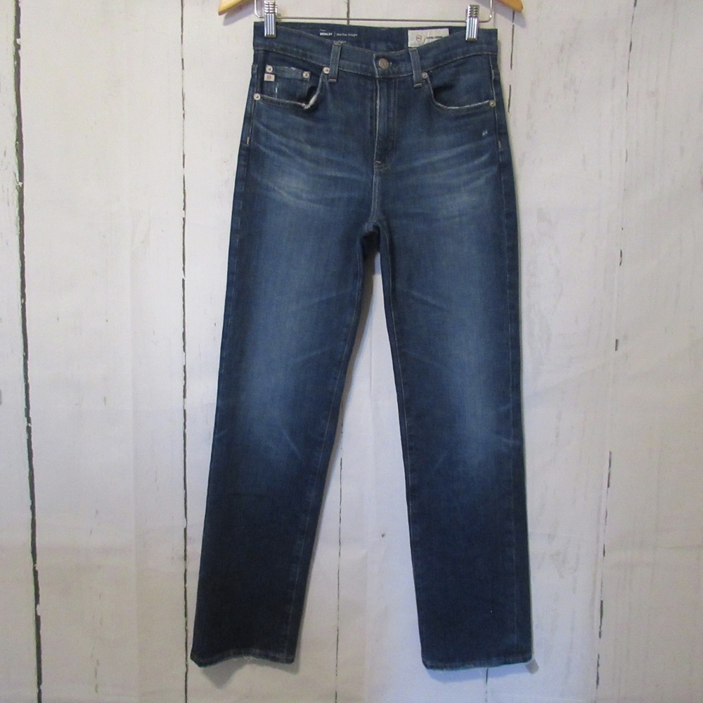 AG Adriano Goldschmied Women's Straight Leg Jeans in Medium Blue Wash